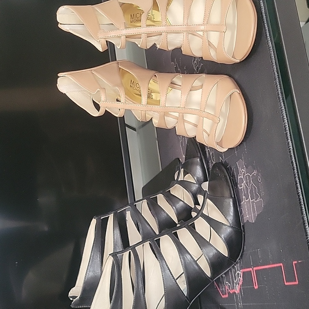 Michael KorsTwo pair high-heeled open toed pumps sold as a pair one new/one worn